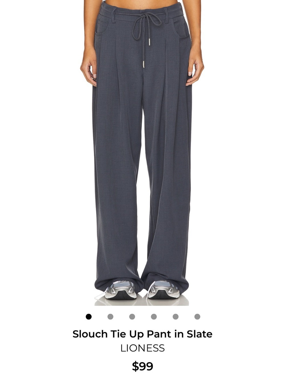 Lioness Wide-Leg Drawstring Pant in Slate Gray